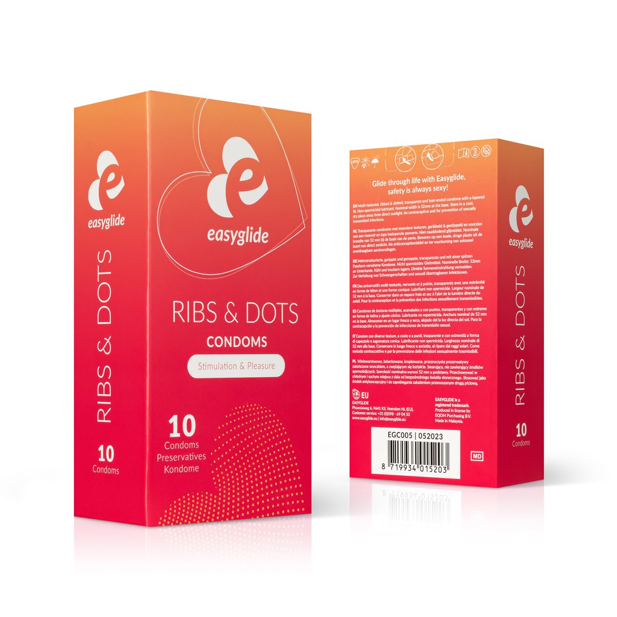 EasyGlide - Ribs and Dots Condooms - 10 stuks - 1