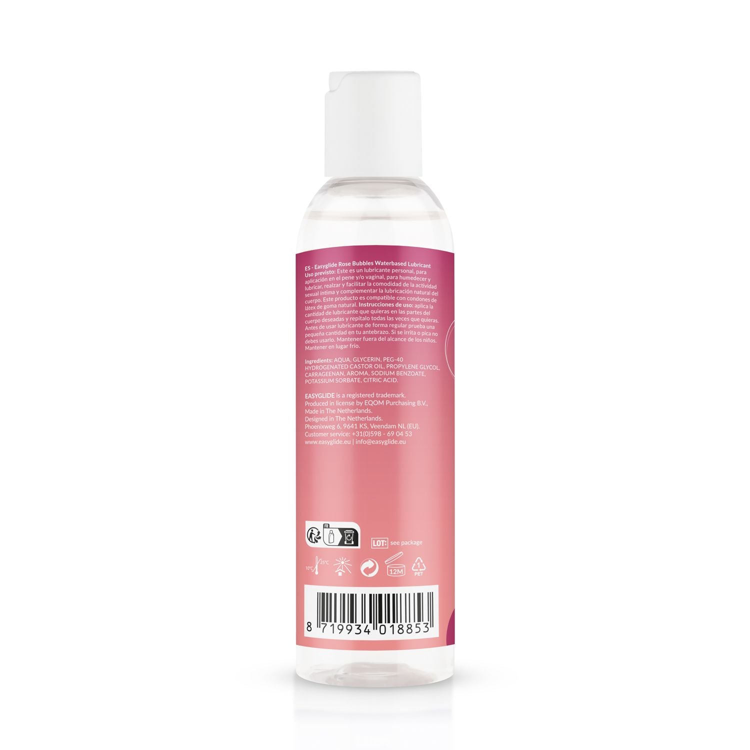 EasyGlide Rosé Bubbels Glijmiddel op Waterbasis - 150 ml - 1