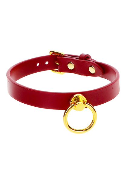 Taboom Bondage in Luxury O-Ring Collar RED - 4