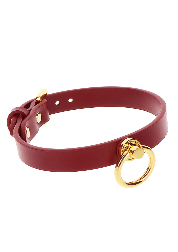 Taboom Bondage in Luxury O-Ring Collar RED - 6