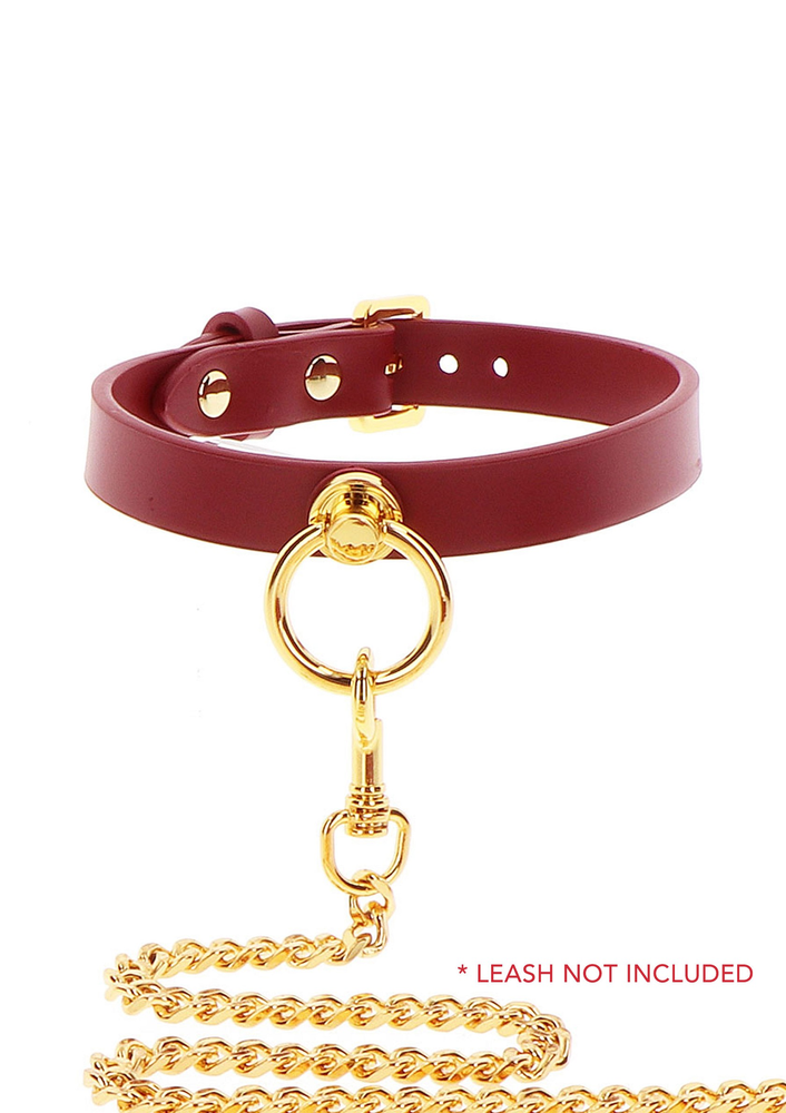 Taboom Bondage in Luxury O-Ring Collar RED - 2