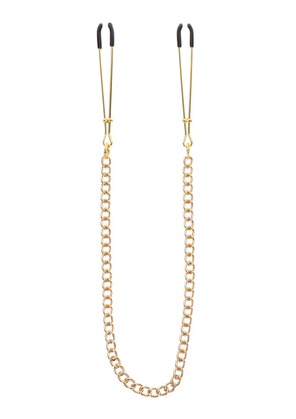 Taboom Nipple Play Tweezers With Chain GOLD - 2
