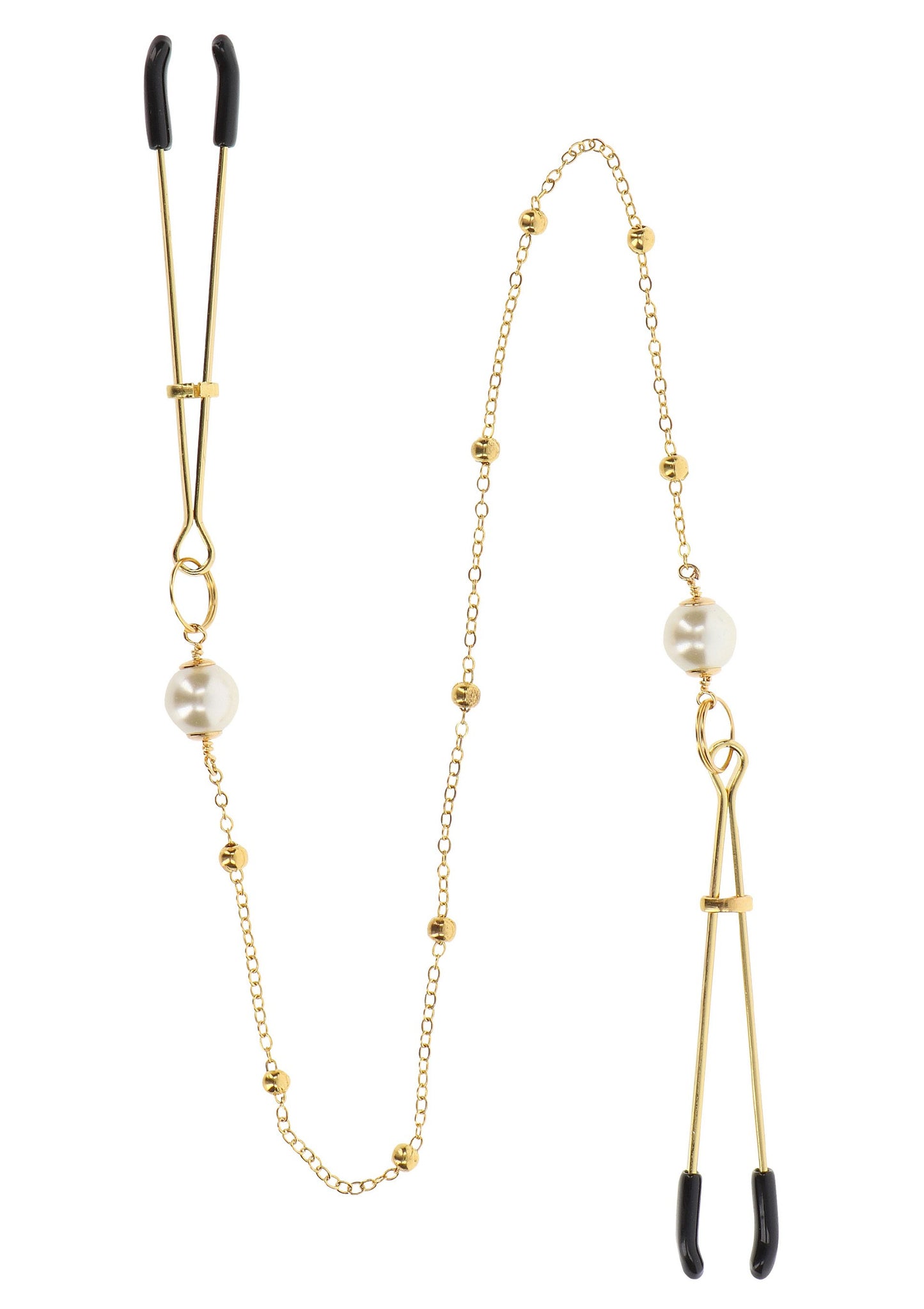 Taboom Nipple Play Tweezers Pearl & Deluxe Chain GOLD - 5