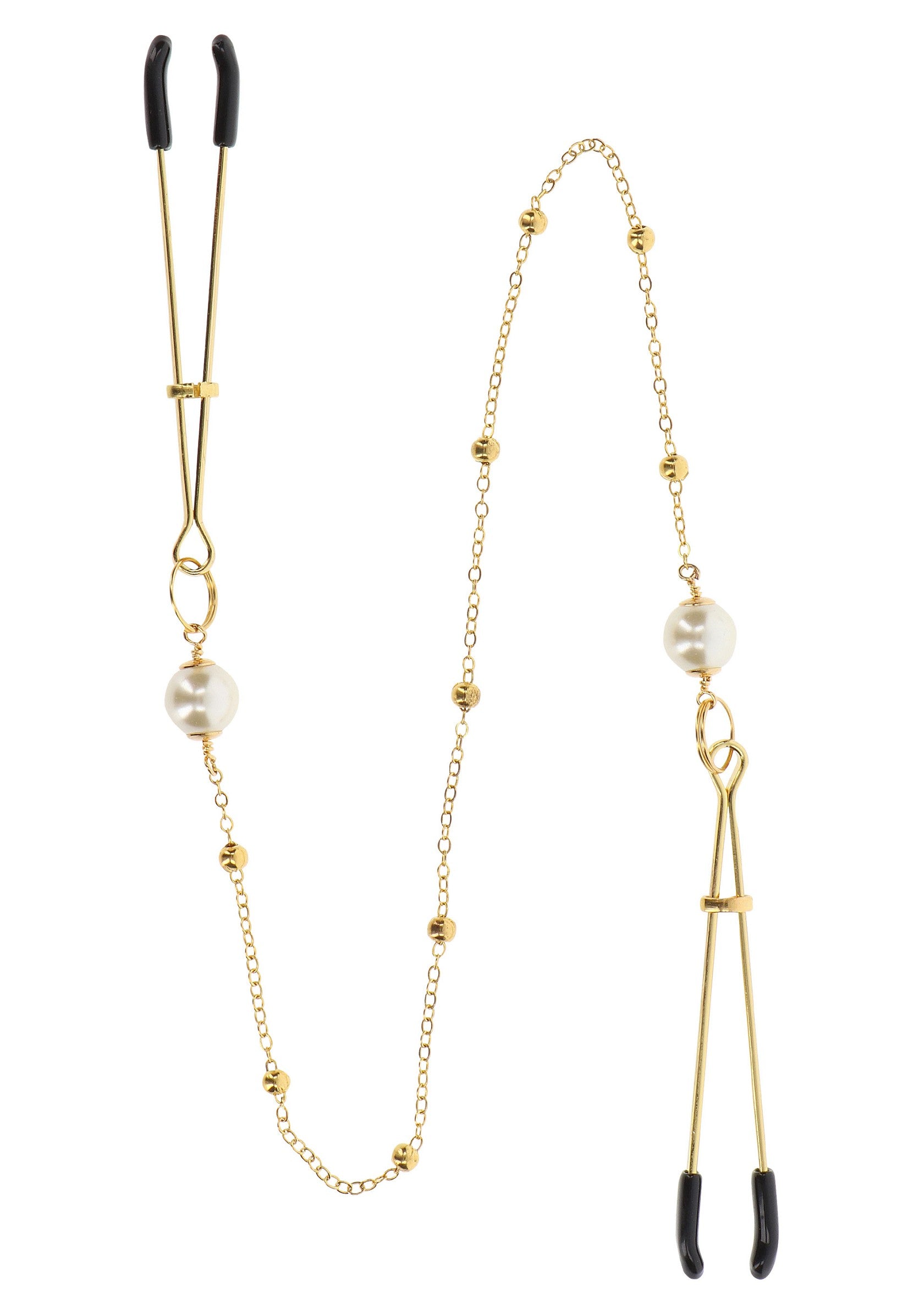 Taboom Nipple Play Tweezers Pearl & Deluxe Chain GOLD - 5