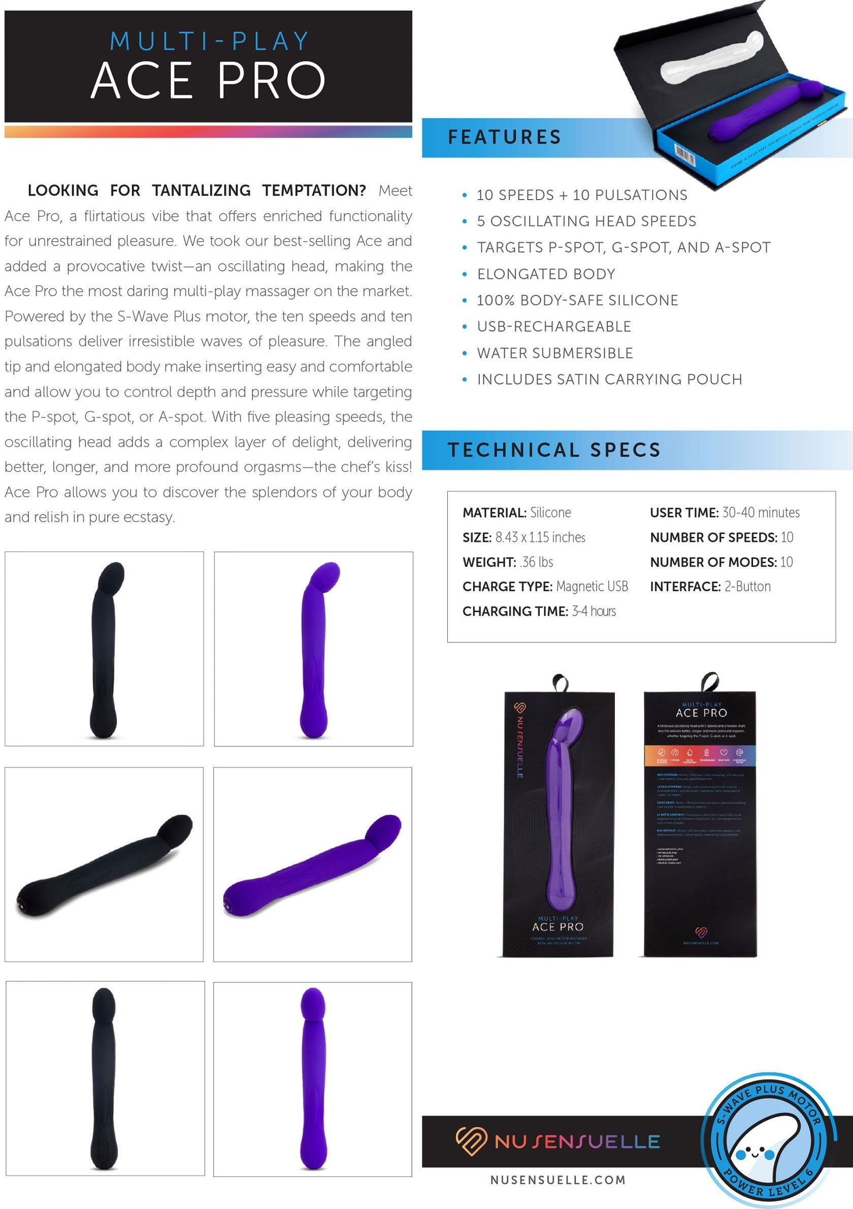 Ace Pro Prostate + G-Spot Vibrator PURPLE - 11