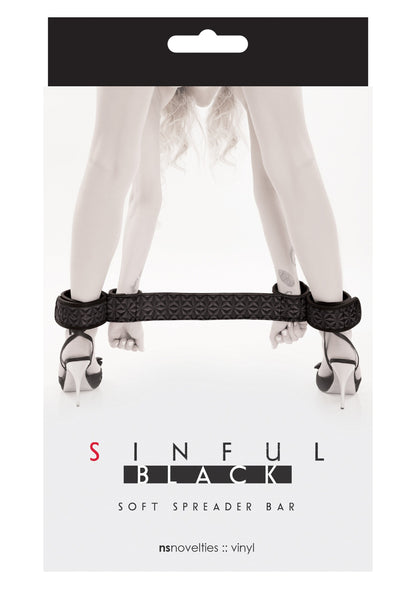 NS Novelties Sinful Soft Spreader Bar BLACK - 0