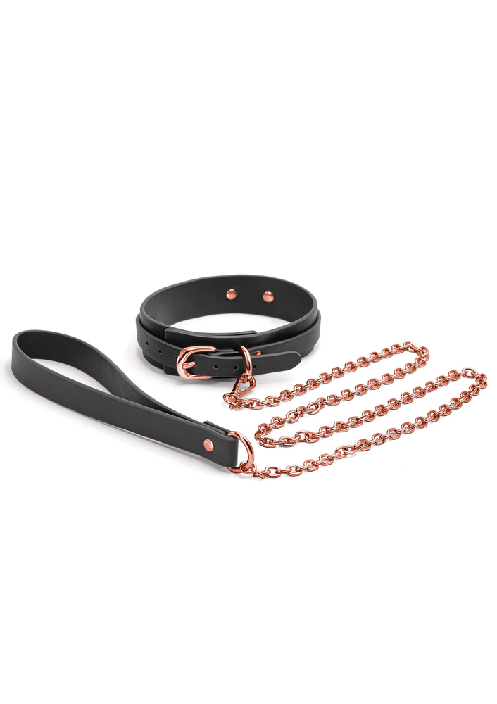 NS Novelties Bondage Couture Collar and Leash BLACK - 1