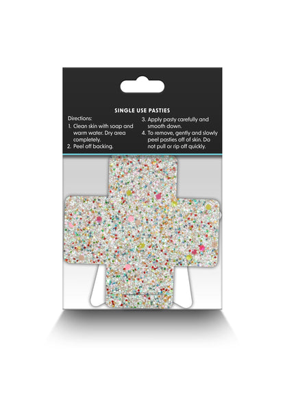 NS Novelties Pretty Pasties Star & Cross Glow 2 Pair MULTICOLOR - 1