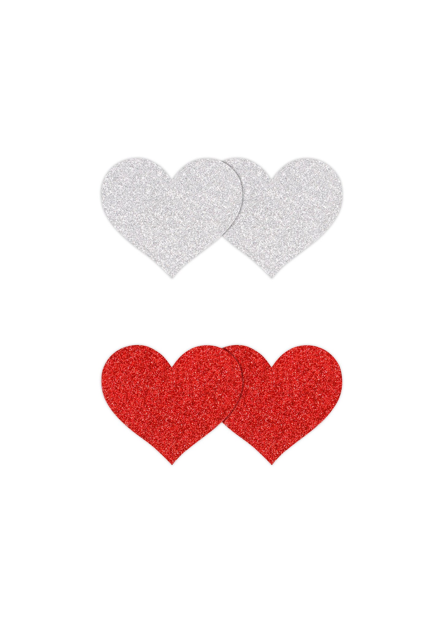 NS Novelties Pretty Pasties Glitter Hearts Black/Gold 2 Pair RED - 1