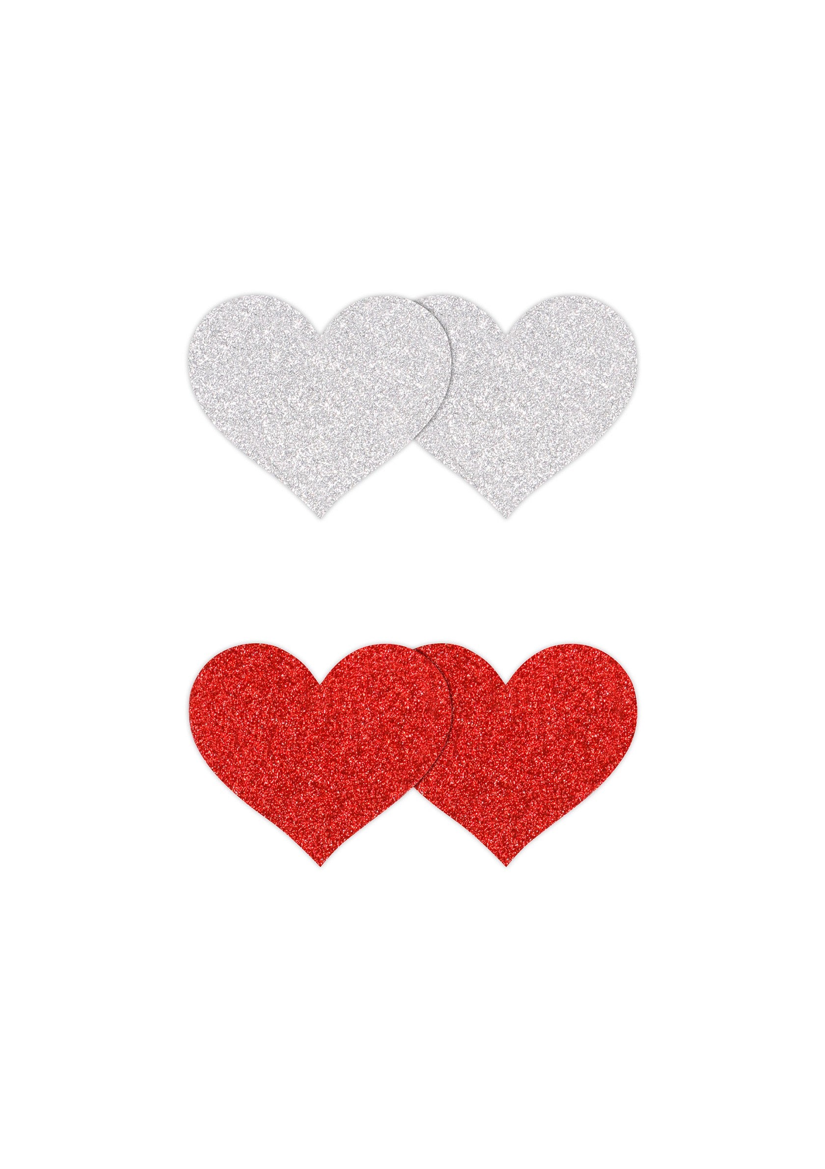 NS Novelties Pretty Pasties Glitter Hearts Black/Gold 2 Pair RED - 1