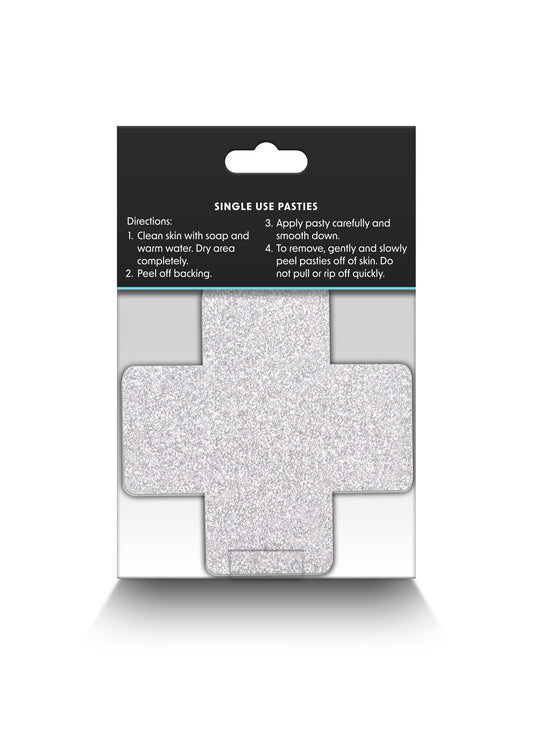 NS Novelties Pretty Pasties Glitter Cross Black/Gold 2 Pair - Rot