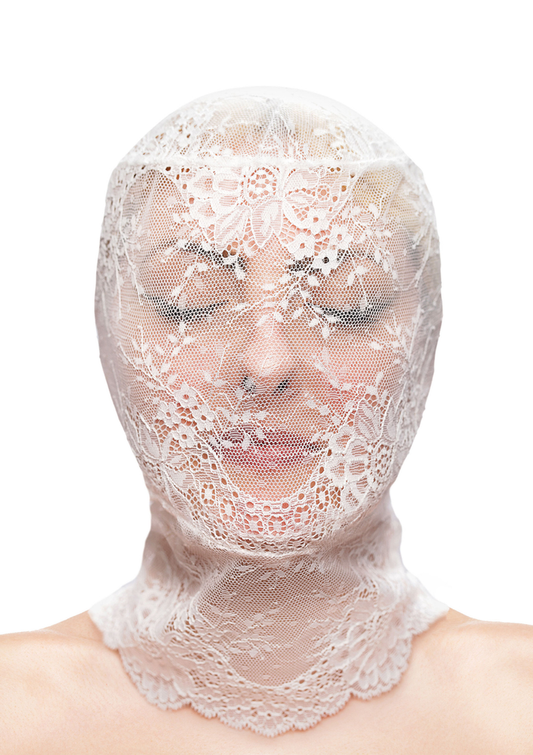 NS Novelties Fetish & Fashion Lace Hood - Weiß