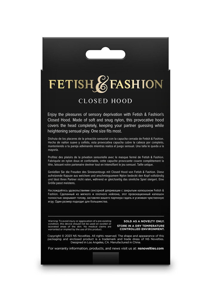 NS Novelties Fetish & Fashion Closed Hood BLACK - 0