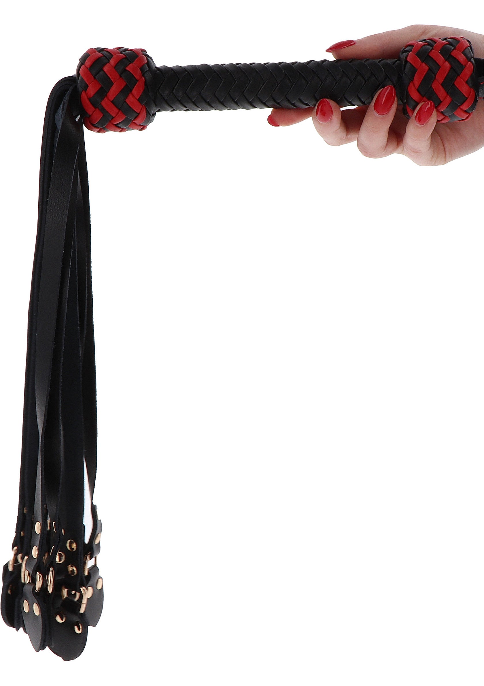 Hidden Desire Masters Real Leather Cat-o-Nine Whip BLACK - 2