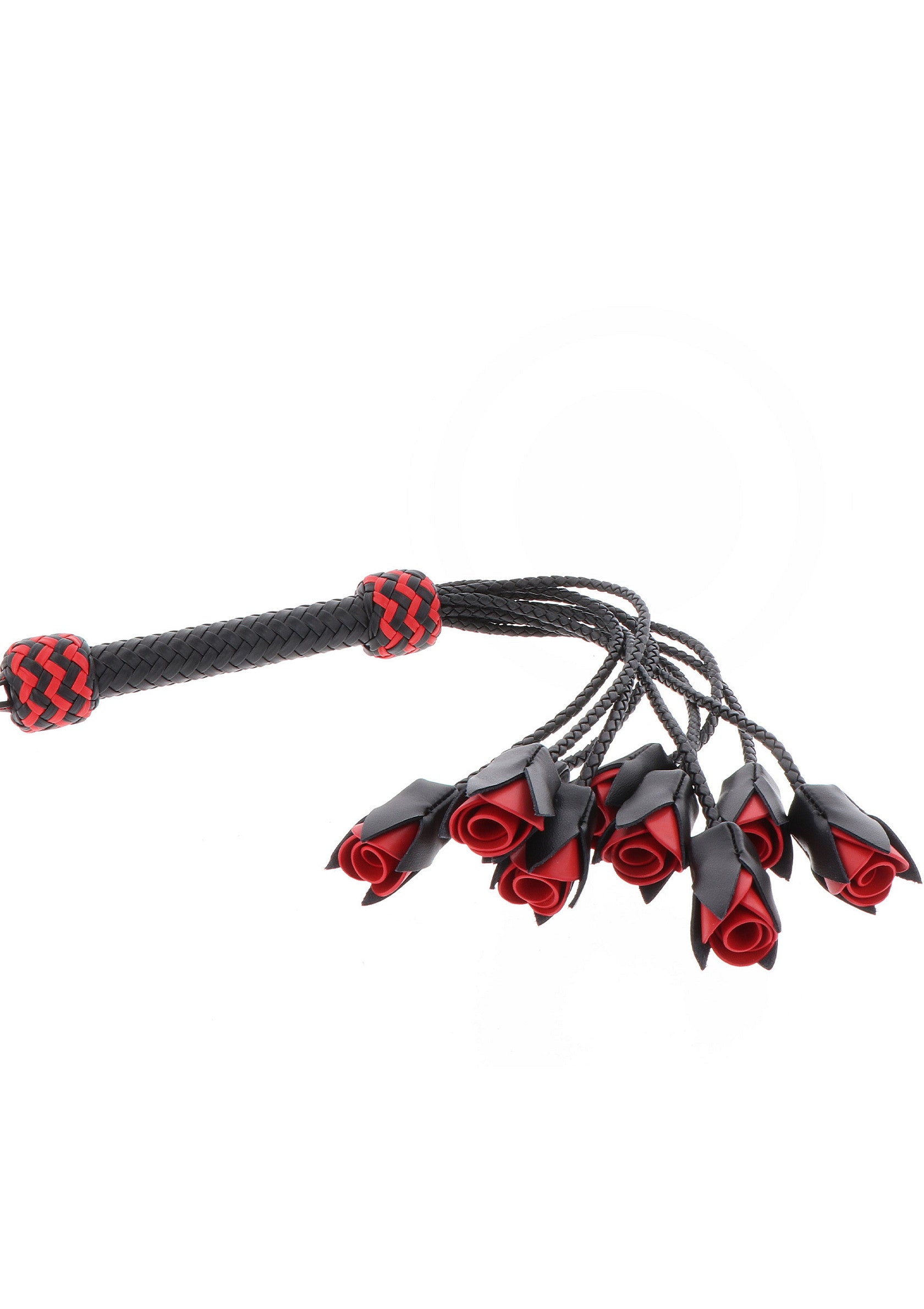Hidden Desire Masters Real Leather Roses Whip BLACK - 0