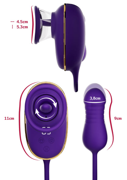Licking Clitoral Pump & Anal Stimulator PURPLE - 1