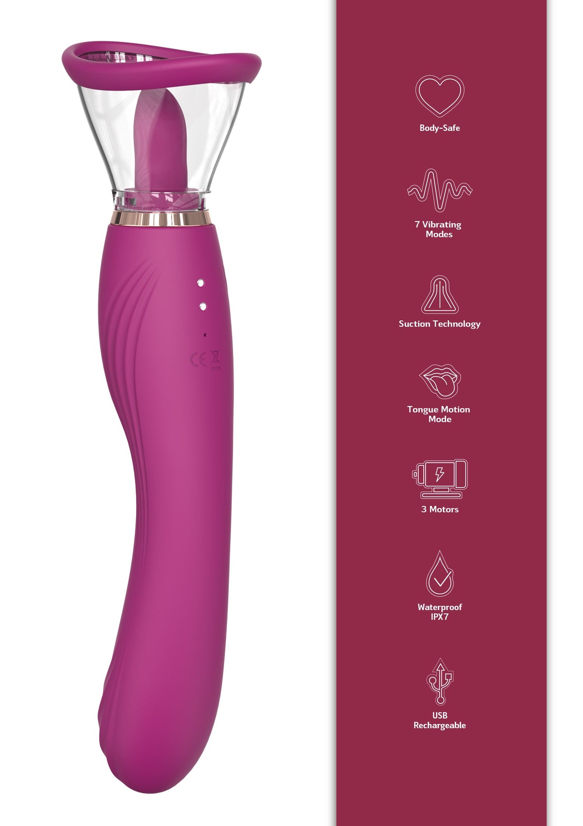 Euphoria Tongue, Suction & Stimulator PURPLE - 6