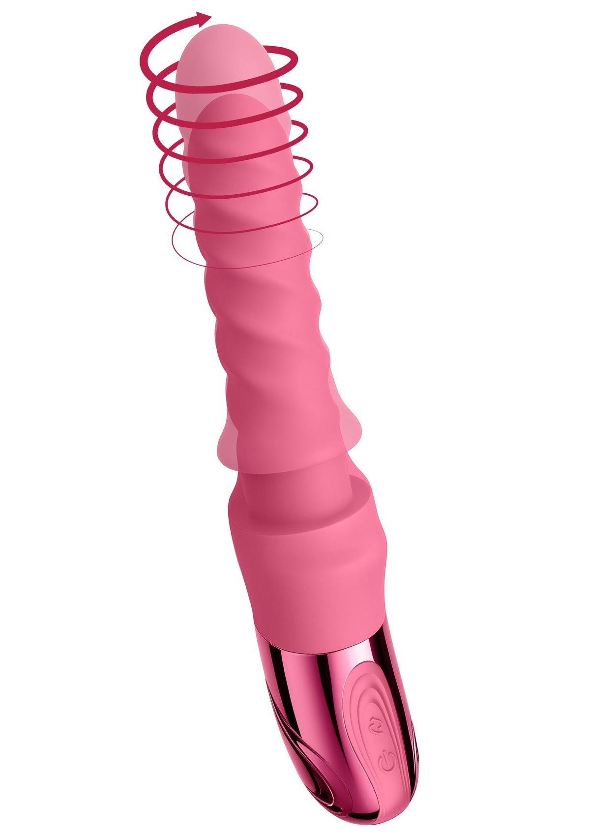 Swirl Ribbed Massaging Vibrator PINK - 0