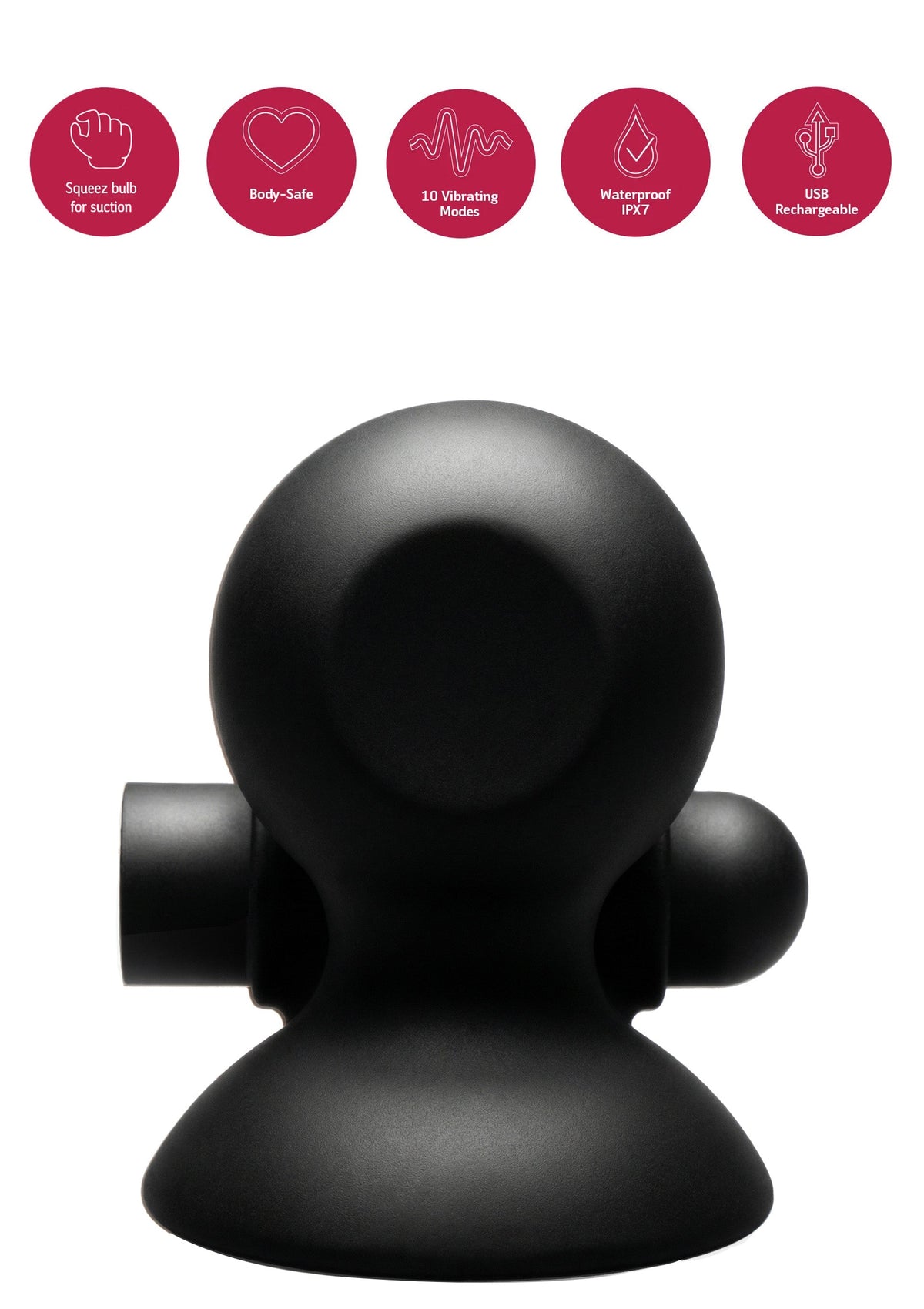 Vibrating Nipple Suckers BLACK - 7