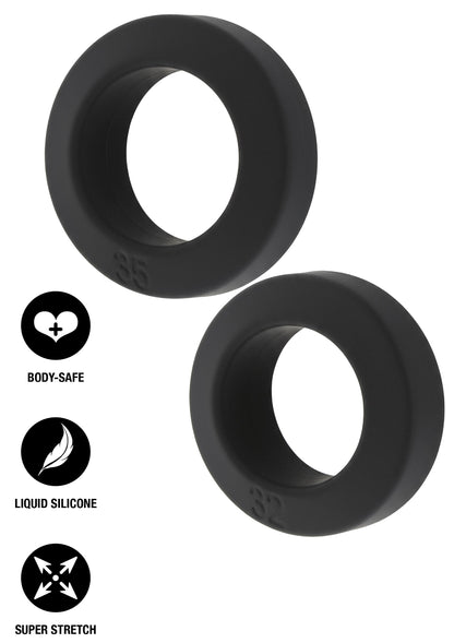 Double Stackers C-Rings 2 Pcs Set L BLACK L - 4