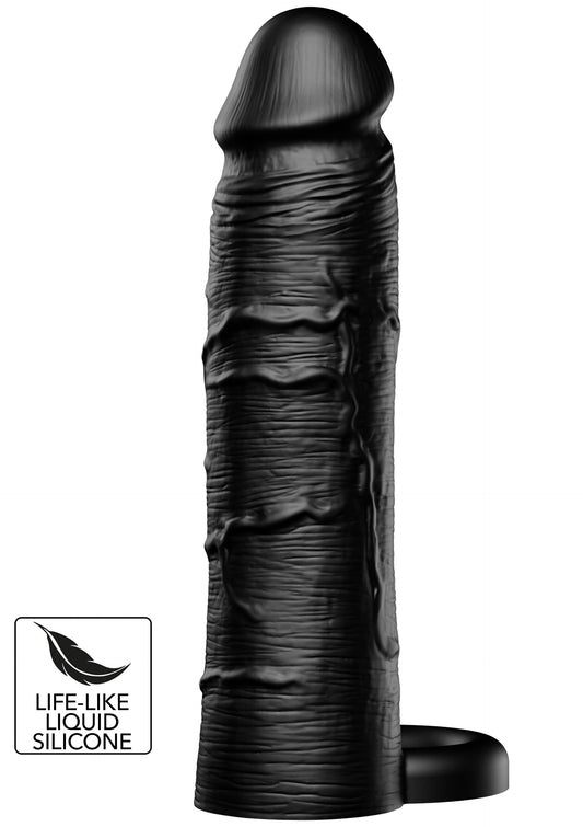 Penis Sleeve Liquid Silicone Ring 18 cm - Schwarz