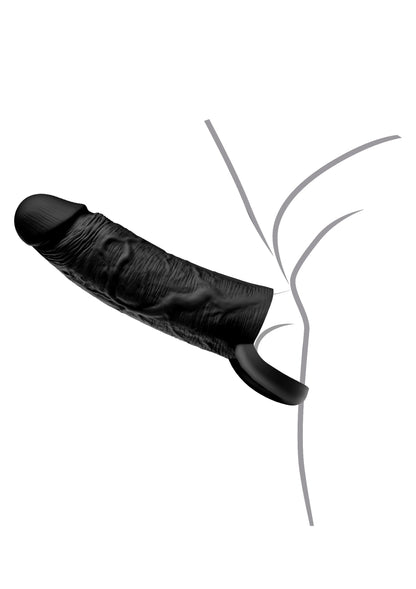 Penis Sleeve Liquid Silicone Ring 18 cm BLACK - 4