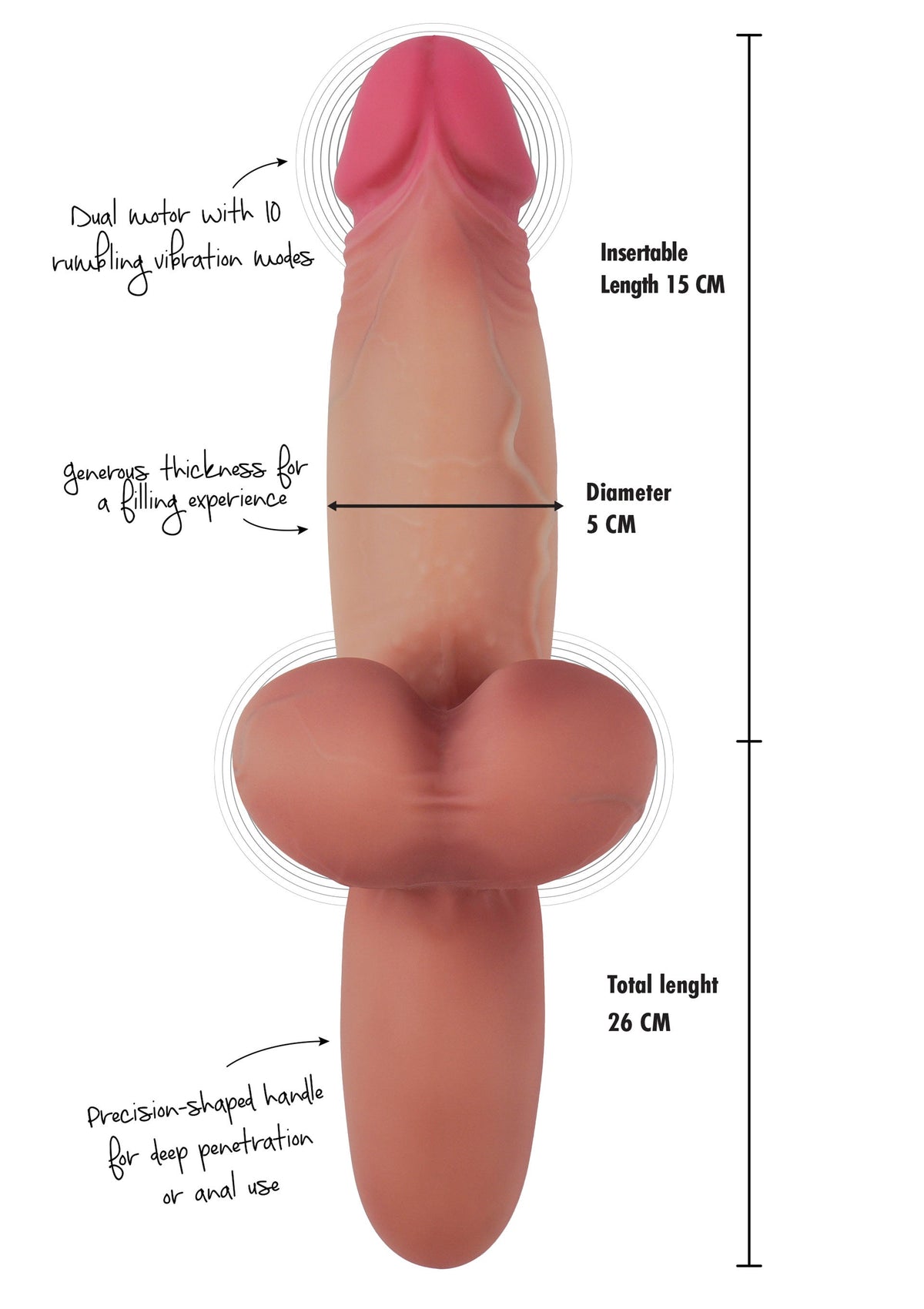 Heavy Hitter Vibrating Dildo Liquid Silicone SKIN - 3