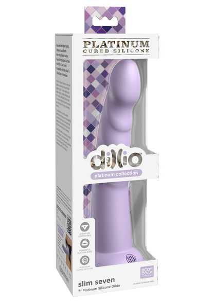 Pipedream Dillio Platinum Slim Seven 7' PURPLE - 0