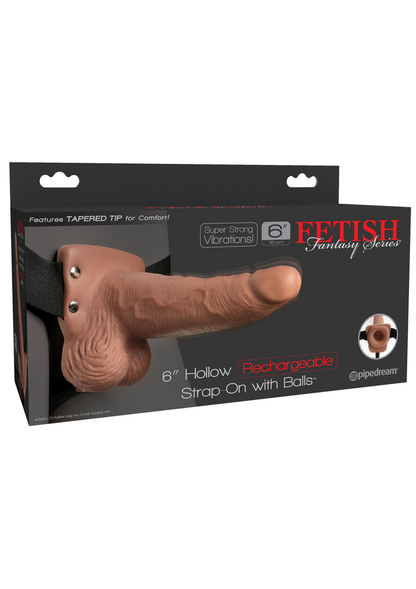 Pipedream Fetish Fantasy 6' Hollow Recharge Strap On CARAMEL - 4