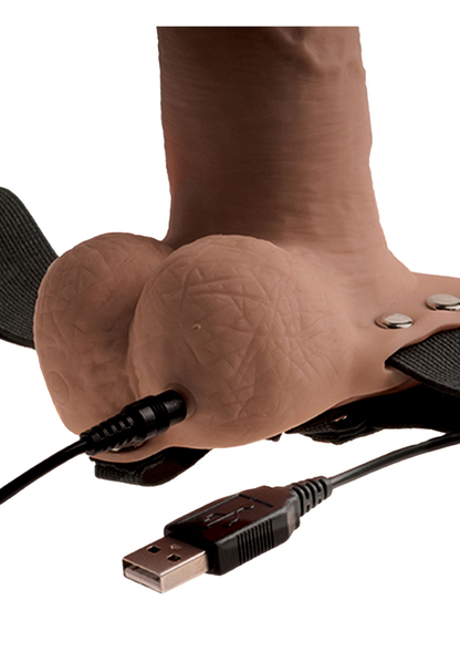 Pipedream Fetish Fantasy 6' Hollow Recharge Strap On CARAMEL - 0