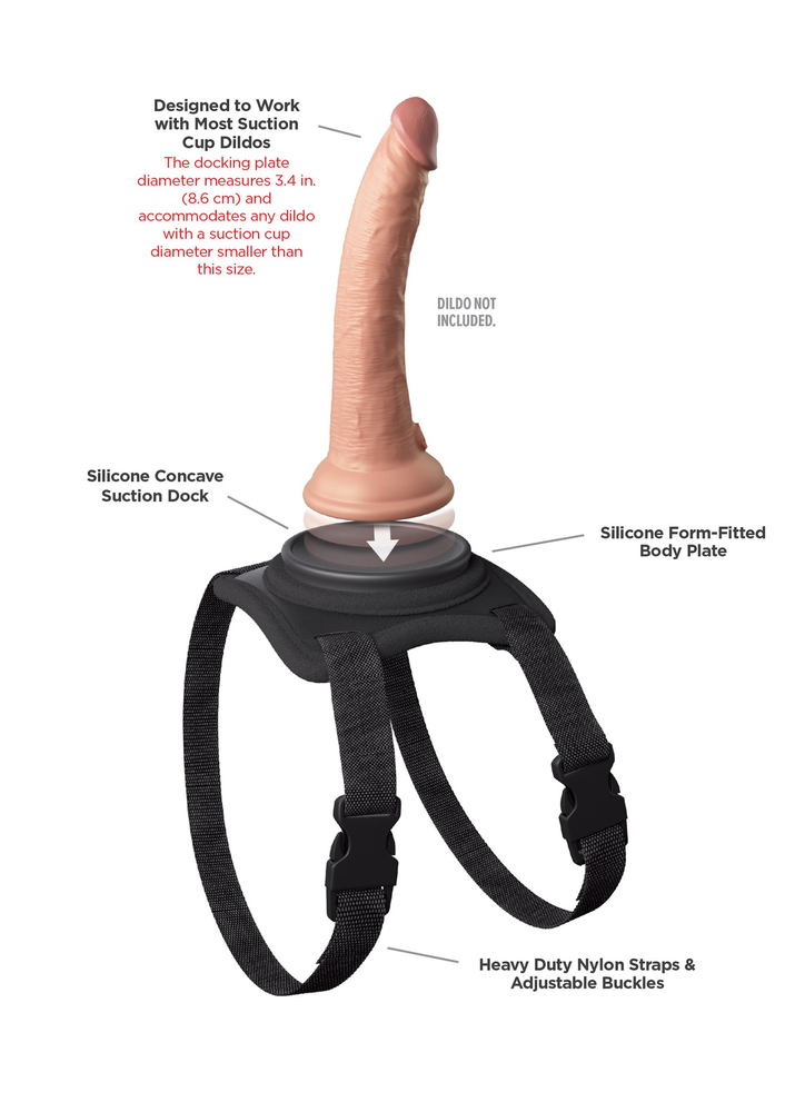 Pipedream Body Dock Lap Strap Harness BLACK - 1