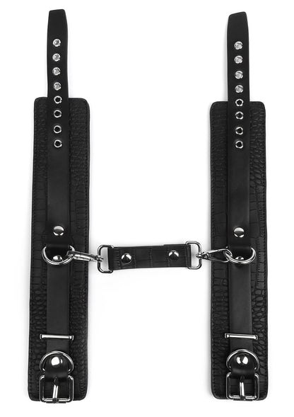 Croc-Embossed Ankle Cuffs BLACK - 2