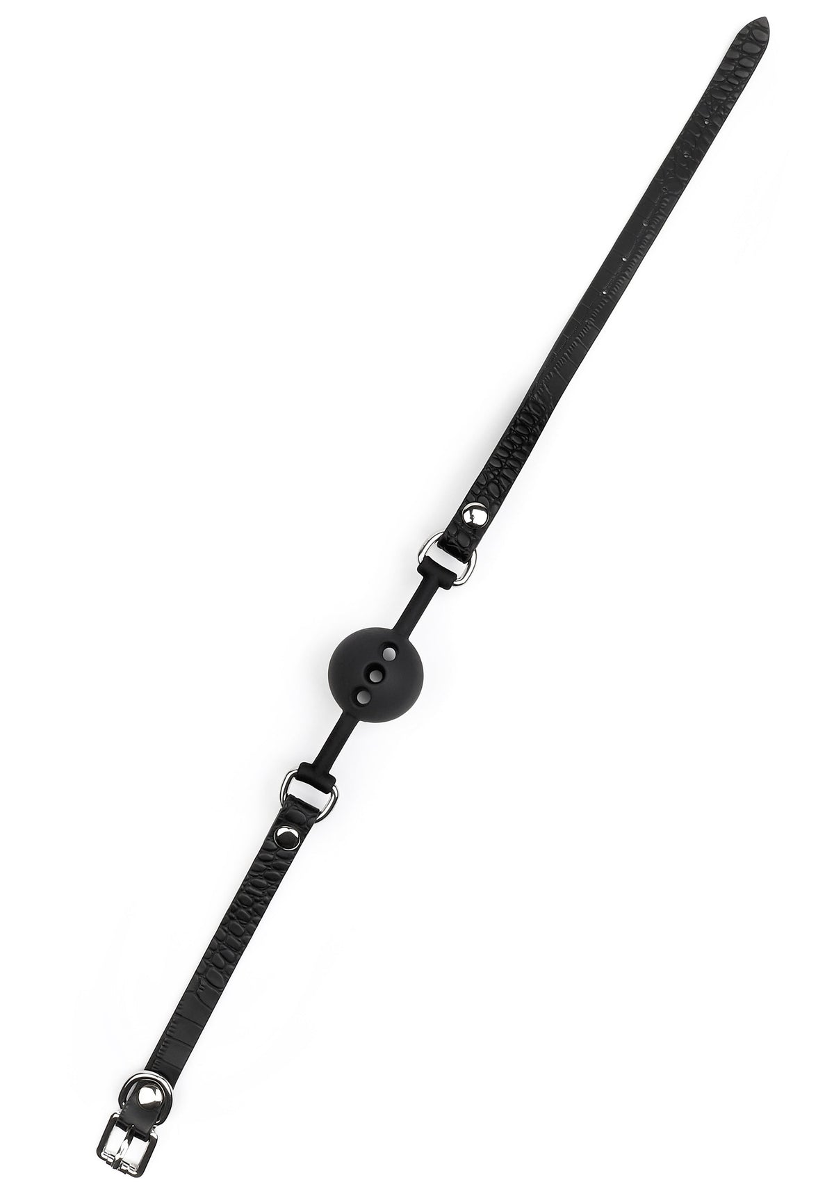 Croc-Embossed Ball Gag BLACK - 2