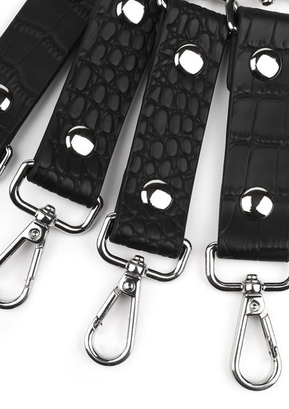 Croc-Embossed Hogtie BLACK - 5