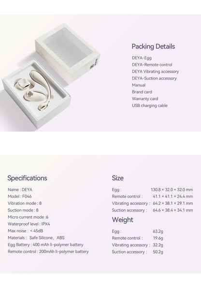 Deya Wearable Panty Vibrator WHITE - 17