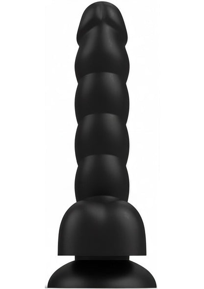 Spiral Tease Vibrating Dildo Silicone XL BLACK - 7