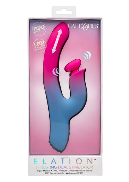Dual Stimulator Thrusting Vibrator BLUE - 1