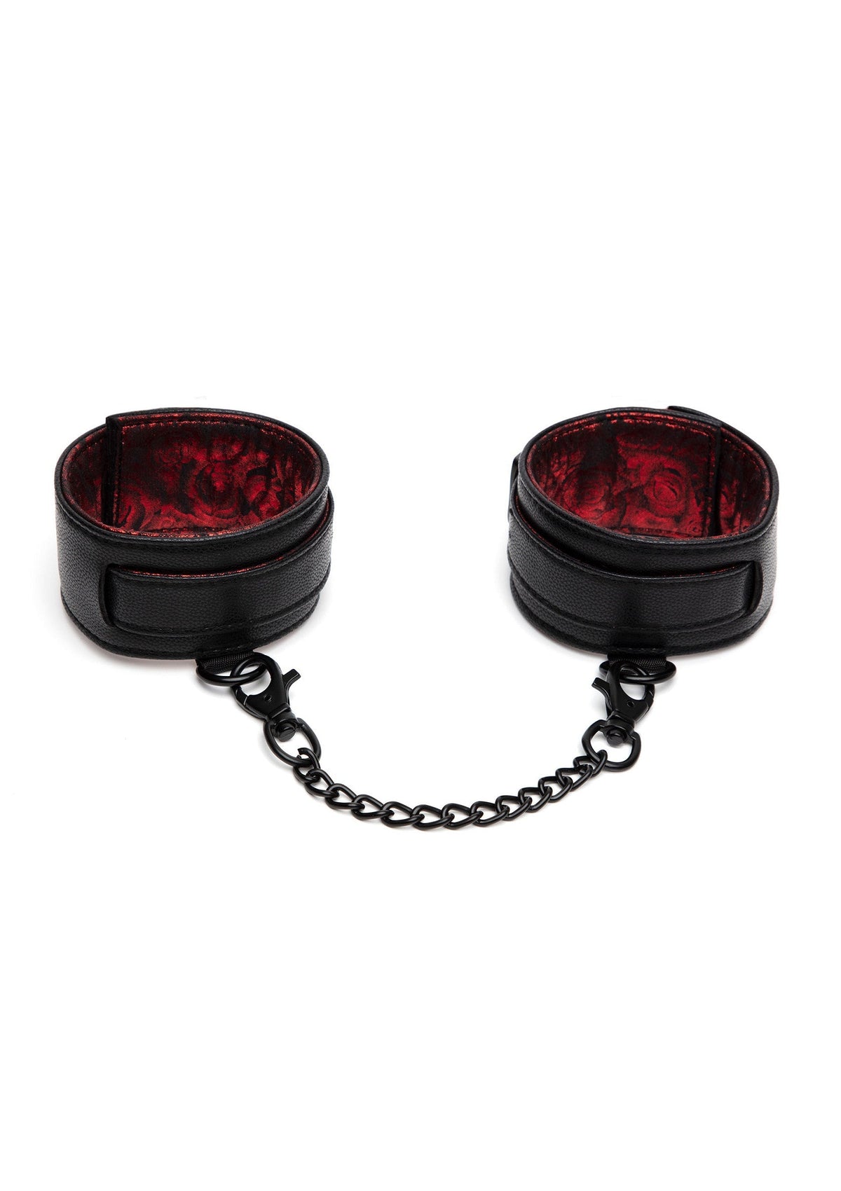 Reverse PU Leather Ankle Cuffs RED - 0