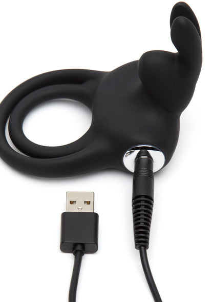 Stimulating Rabbit Cock Ring BLACK - 1