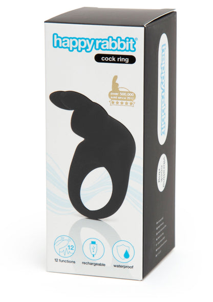 Silicone Rabbit Cock Ring BLACK - 1