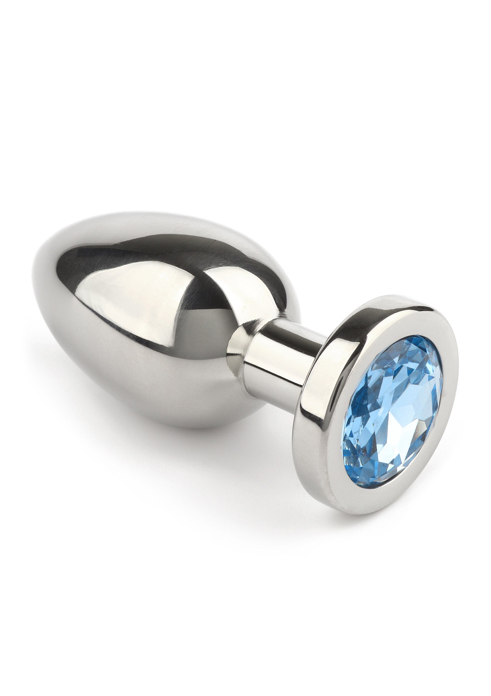 Mr. Steel Jewled Butt Plug Small AQUA - 1