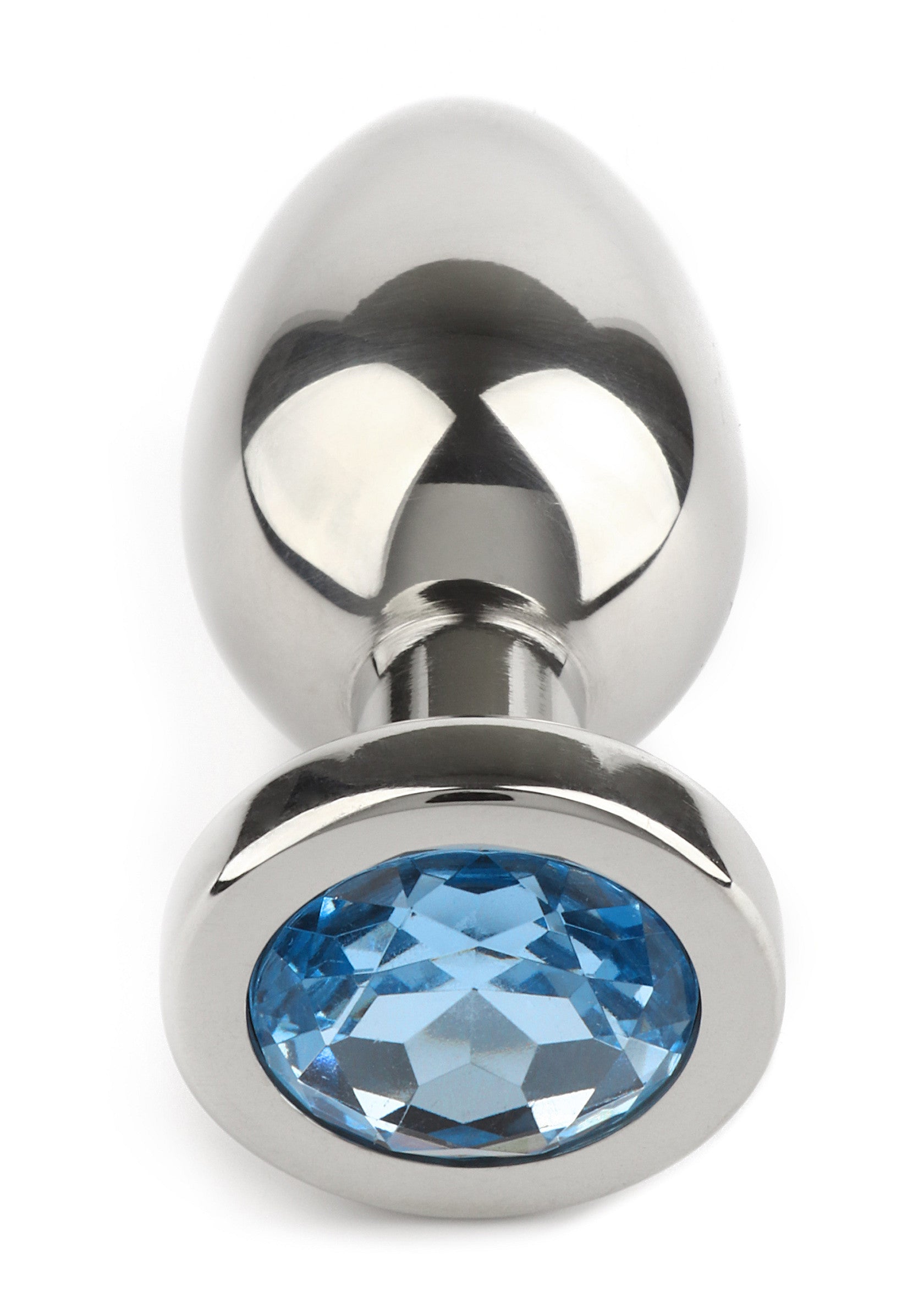 Mr. Steel Jewled Butt Plug Small AQUA - 5