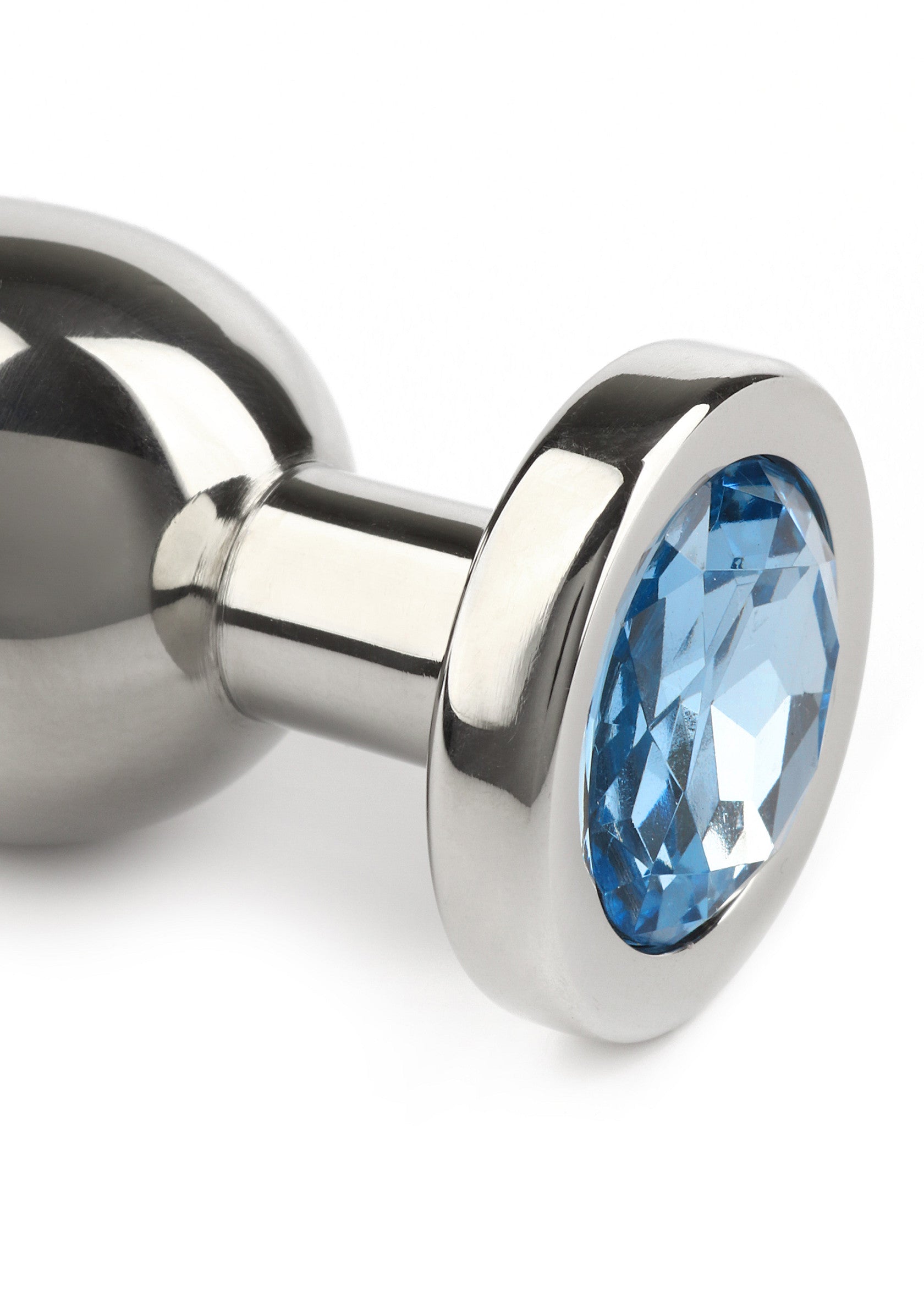 Mr. Steel Jewled Butt Plug Small AQUA - 2