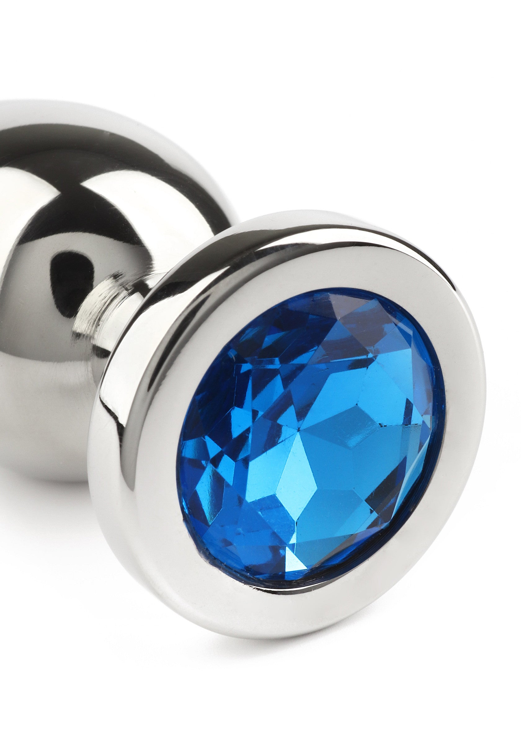 Mr. Steel Jewled Butt Plug Small BLUE - 4