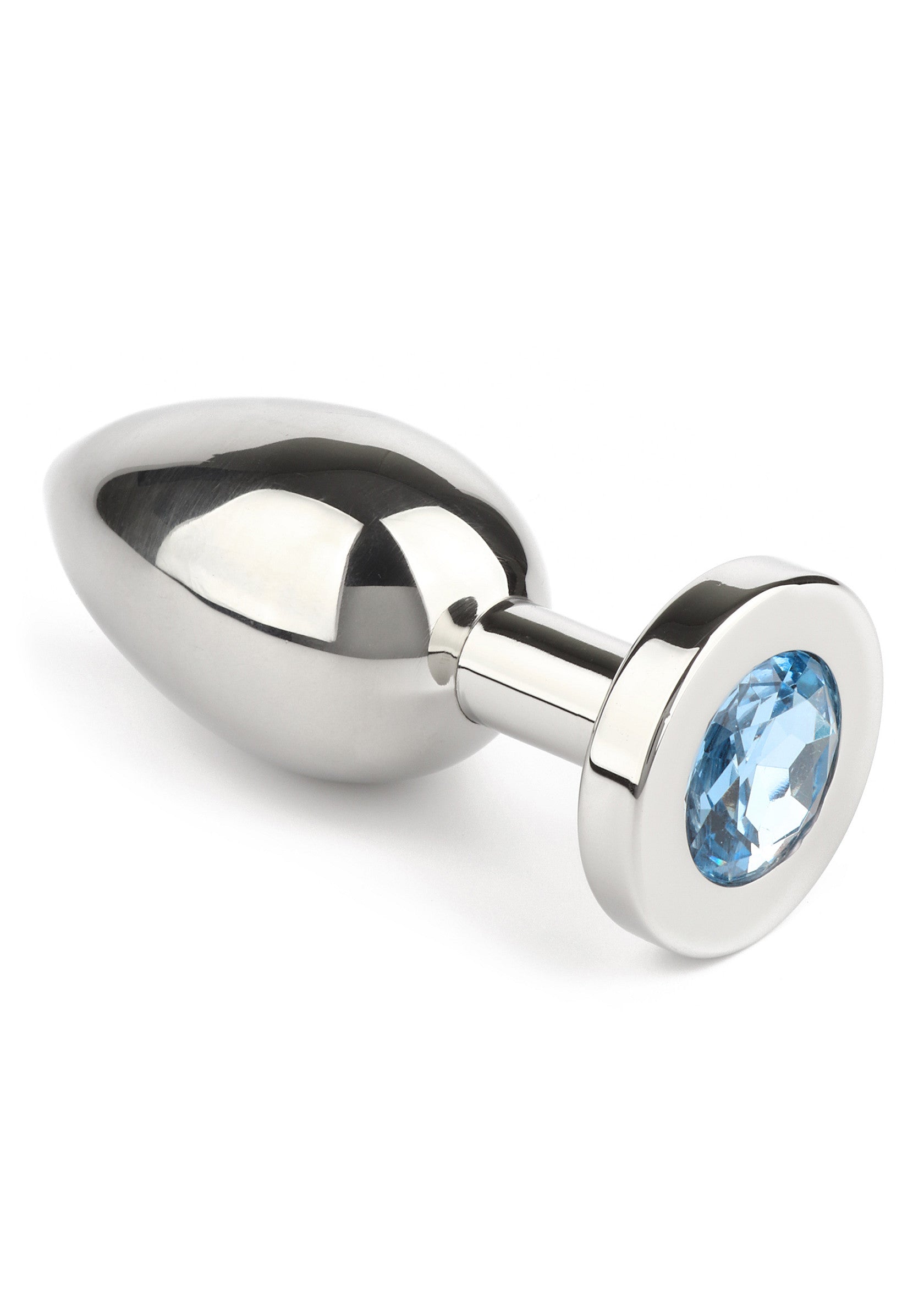 Mr. Steel Jewled Butt Plug Medium AQUA - 6