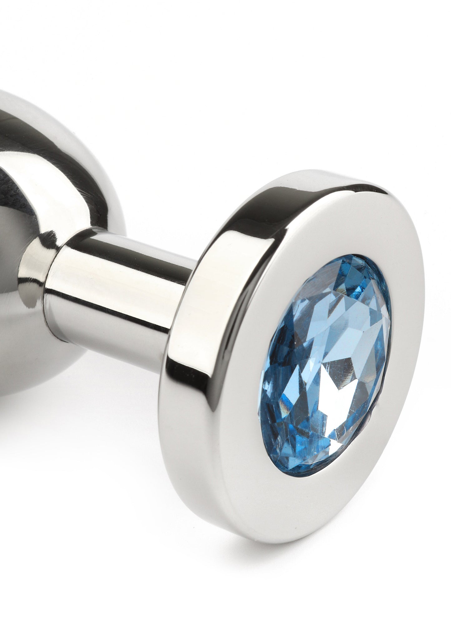 Mr. Steel Jewled Butt Plug Medium AQUA - 4