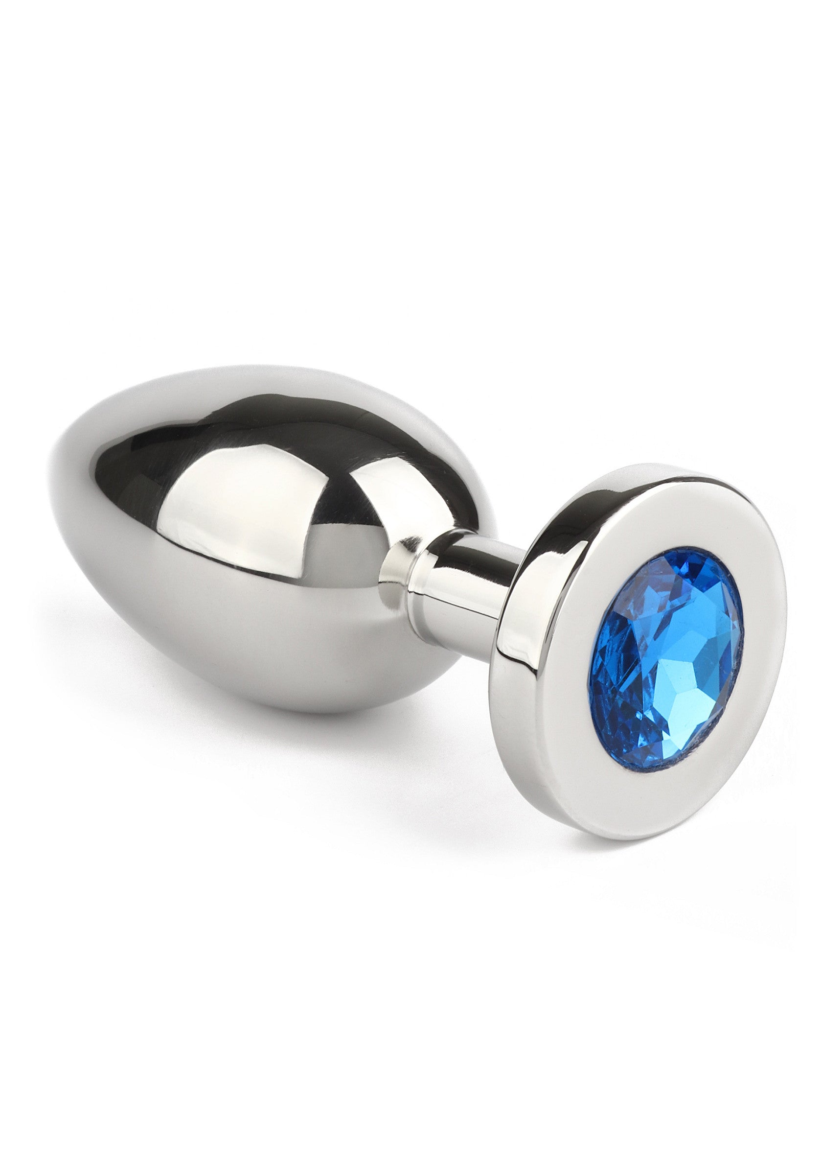 Mr. Steel Jewled Butt Plug Medium BLUE - 0