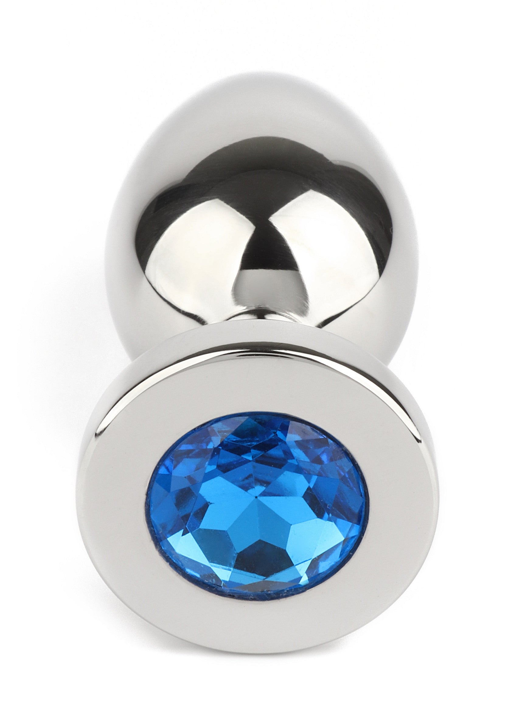 Mr. Steel Jewled Butt Plug Medium BLUE - 3
