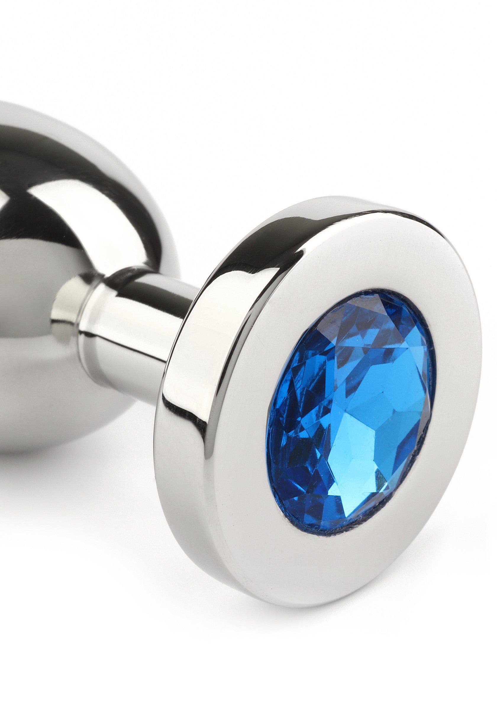 Mr. Steel Jewled Butt Plug Medium BLUE - 2