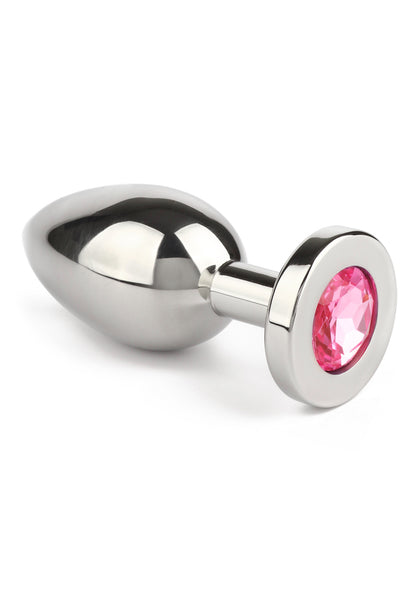 Mr. Steel Jewled Butt Plug Medium PINK - 1
